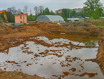 Откачка воды с участка Селиваниха